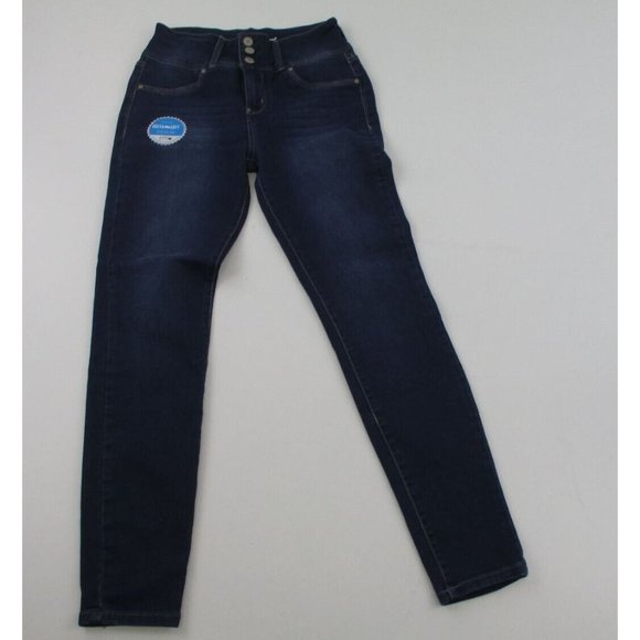 WallFlower Women's Instasoft Ultra Fit Skinny Leg Jeans Blue Denim, Size 9 REG - Picture 1 of 11